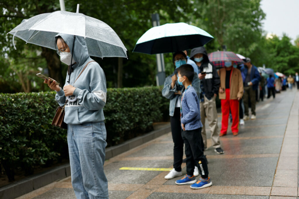 China Beijing coronavirus testing queue