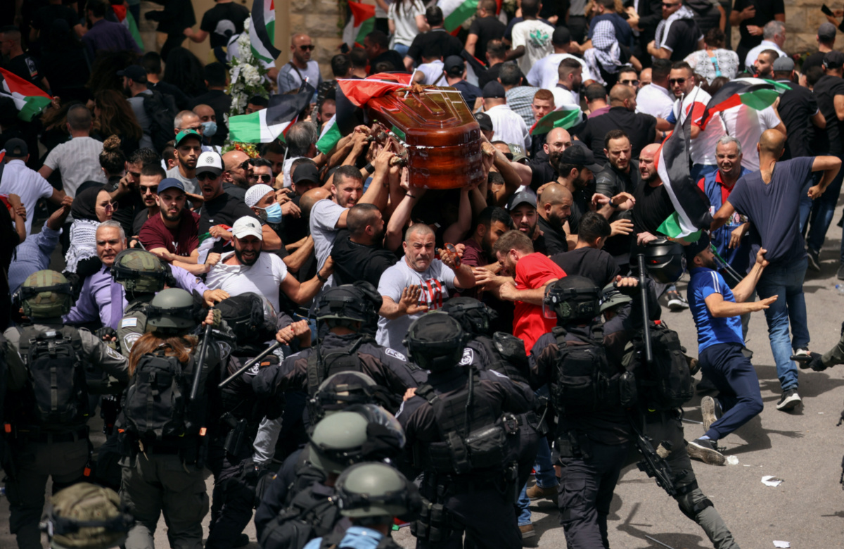 Jerusalem funeral procession of Shireen Abu Akleh