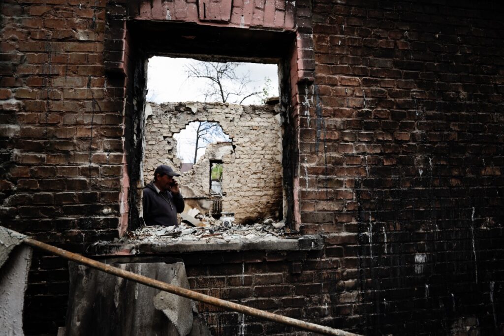 Ukraine Irpin shelled property
