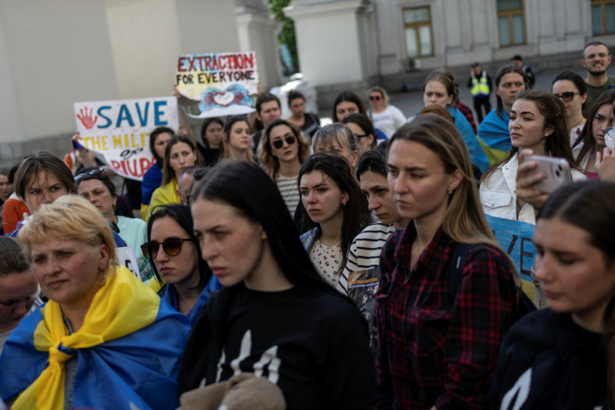 Ukraine Kyiv Mariupol protest