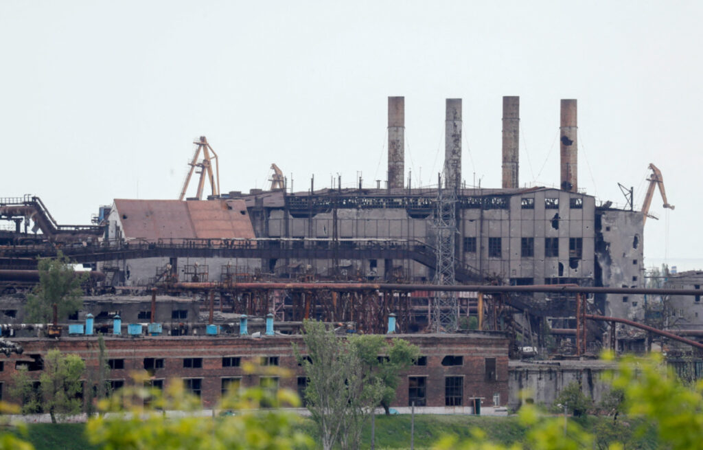 Ukraine Mariupol Azovstal steel plant general view