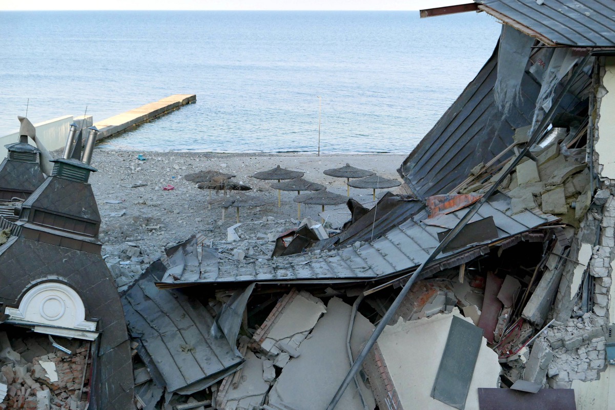 Ukraine Odesa ruined hotel complex