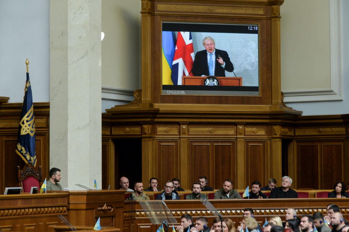 Ukraine Parliament Boris Johnson address