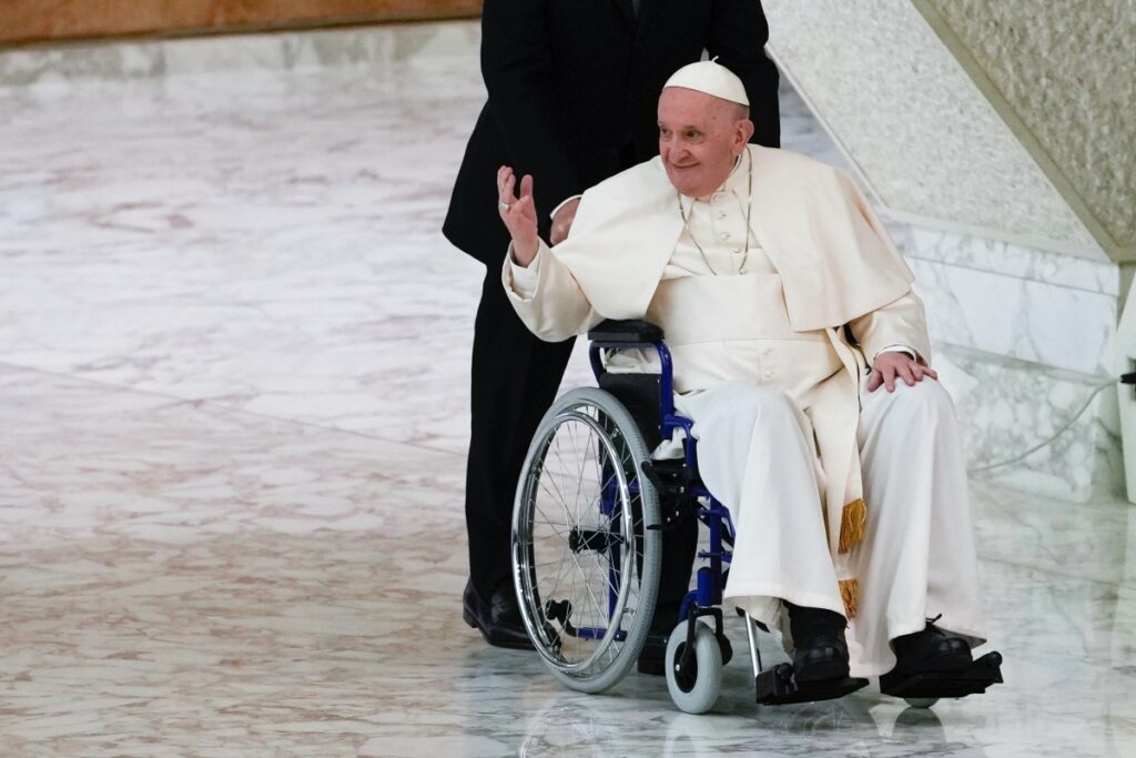 Vatican Pope Francis wheelchair 5 May 2022