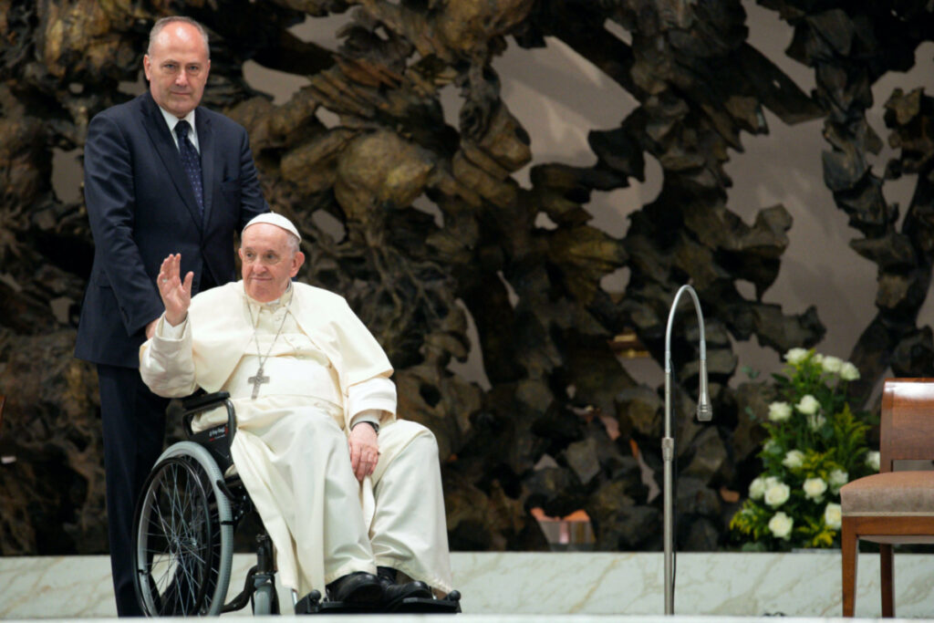 Vatican Pope Francis in a wheelchair