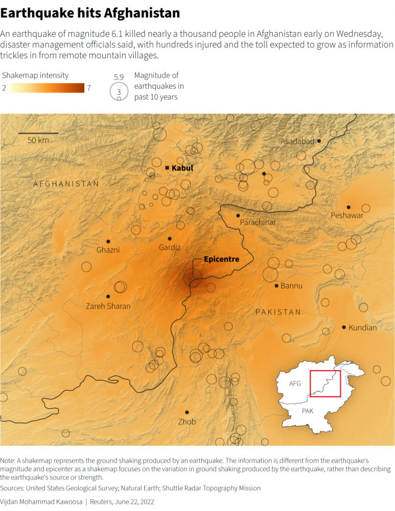 Afghanistan earthquake graphic