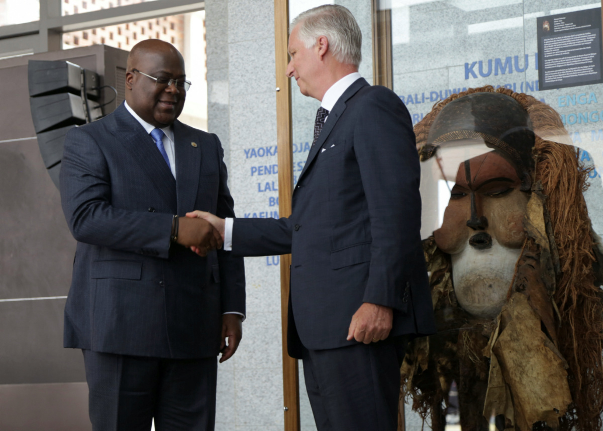 DRC Belgiums King Philippe and Democratic Republic of Congo President Felix Tshiseked
