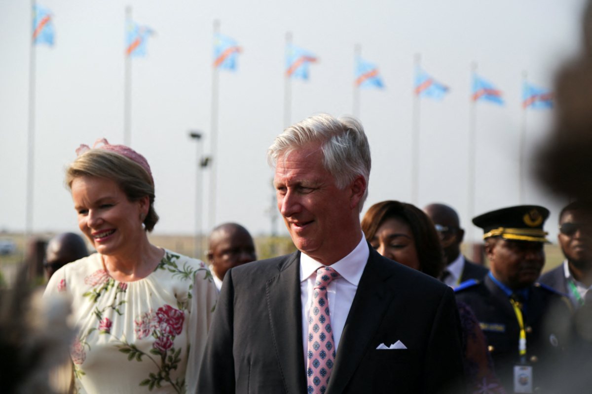 DRC Belgiums King Philippe and Queen Mathilde