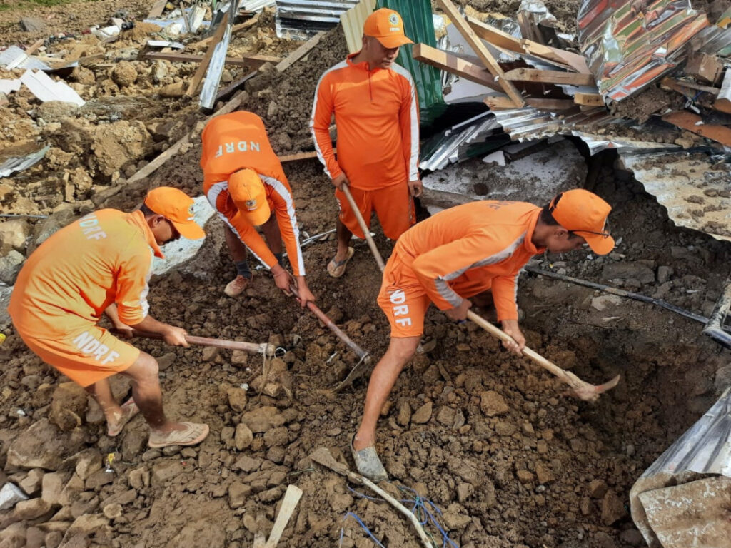 India Manipur landslide rescue