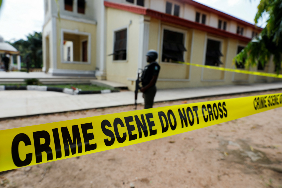 Nigeria Owo St Francis Catholic Church crime scene tape