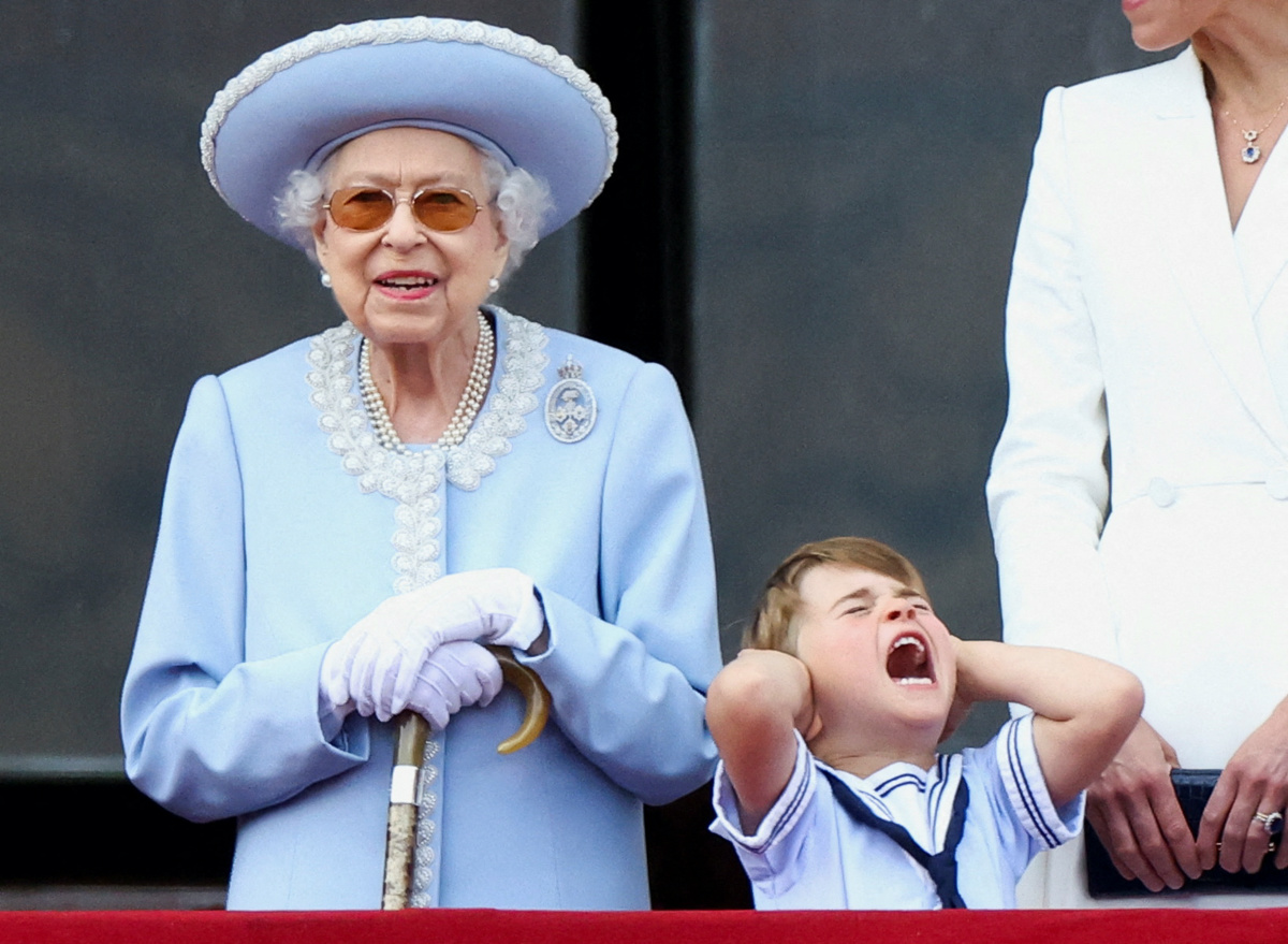 UK Buckingham Palace Queen Elizabeth II and Prince Louis