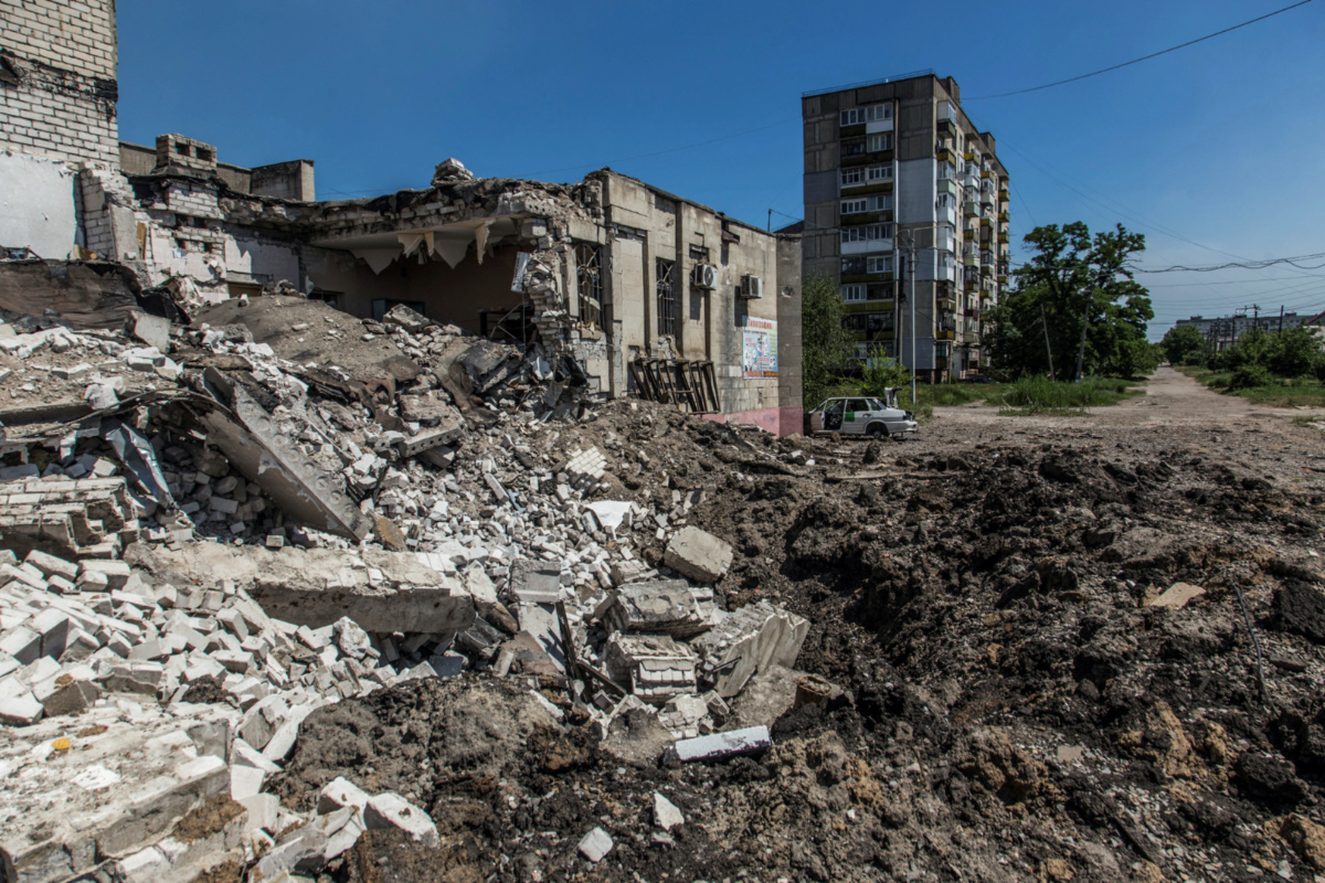 Ukraine Lysychansk destroyed building