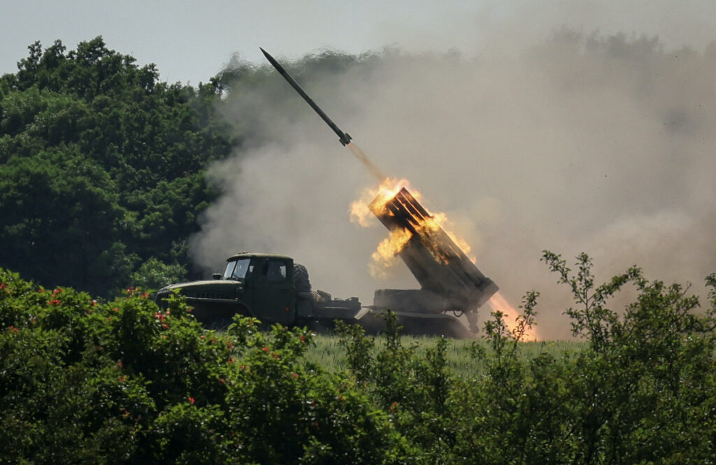 Ukraine near Lysychansk rocket launcher