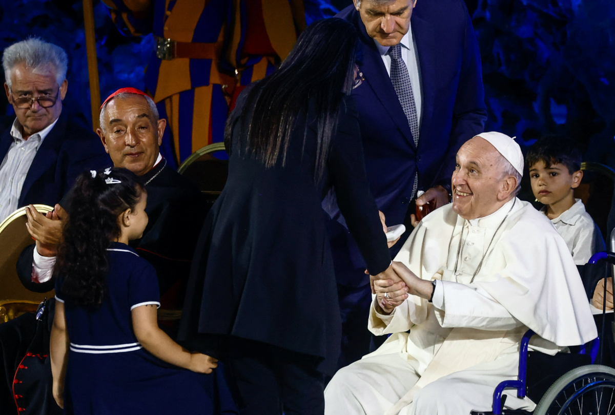 Vatican Pope Francis meets Zakia Seddiki widow of slain Italian Ambassador Luca Attanasio