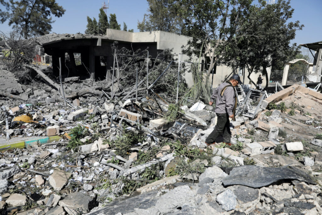 Yemen Sanaa airport airstrike aftermath