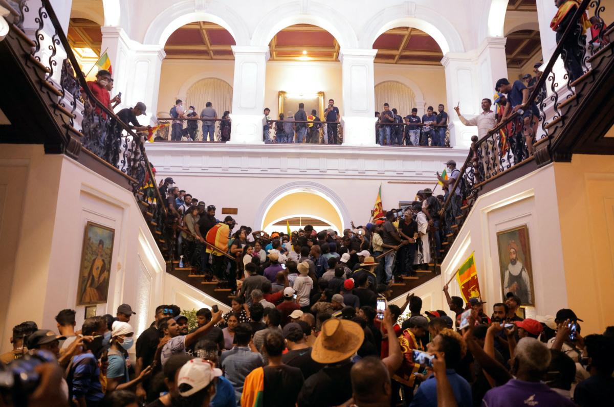 Sri Lanka Colombo Presidential residence protestors
