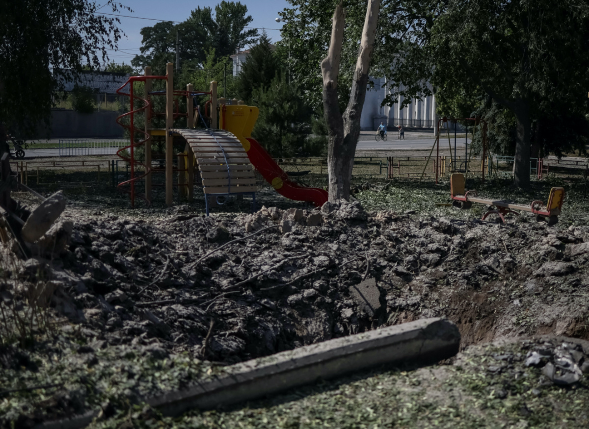 Ukraine Druzhkivka childrens playground