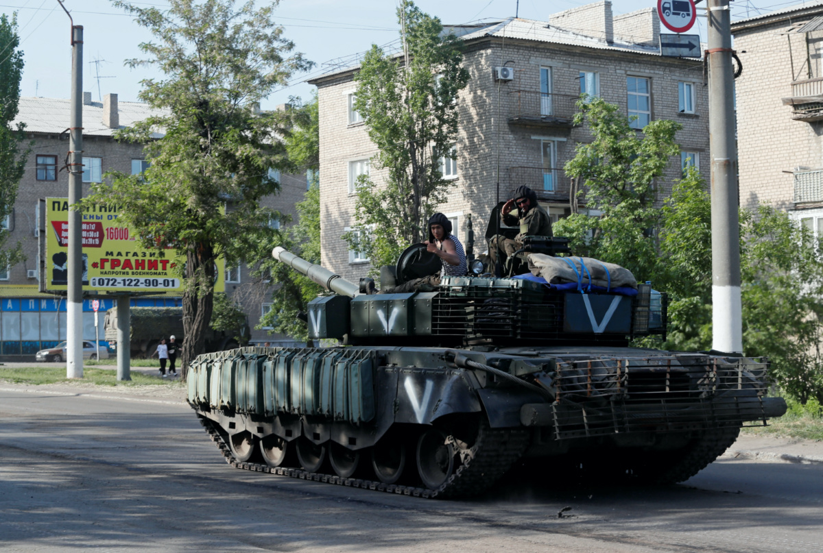 Ukraine Luhansk Popasna pro Russian troops