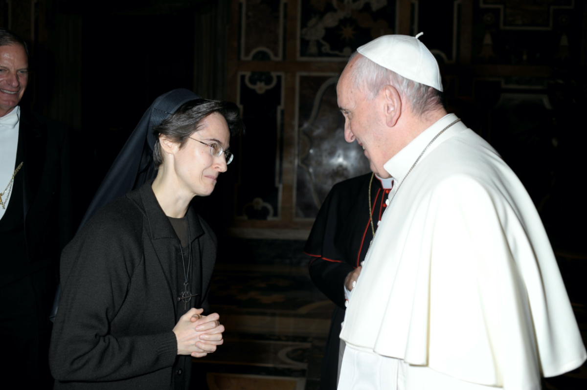 Vatican Sister Raffaella Petrini and Pope Francis