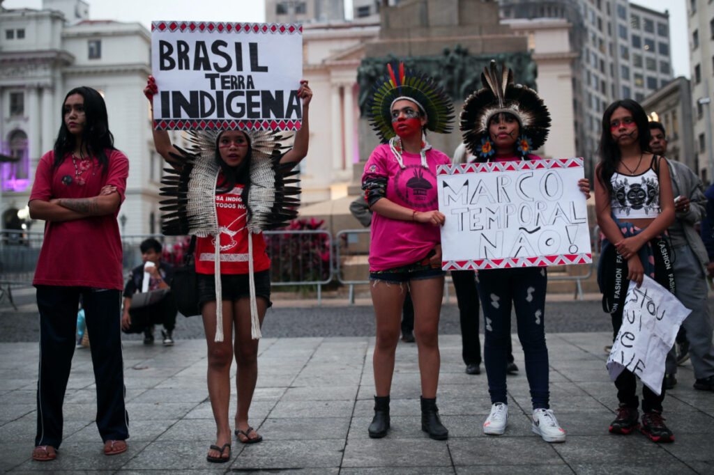 Brazil Sao Paulo Indigenous Day protest