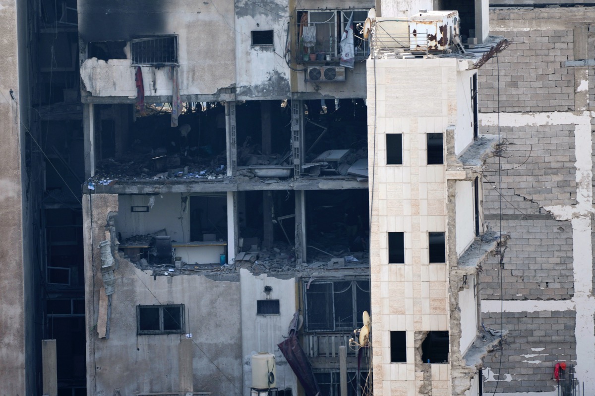 Gaza apartment building after Israeli airstrikes