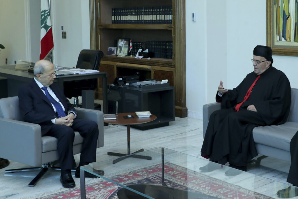 Lebanon Lebanese president Michel Aoun and Maronite Archbishop Moussa el Hajj