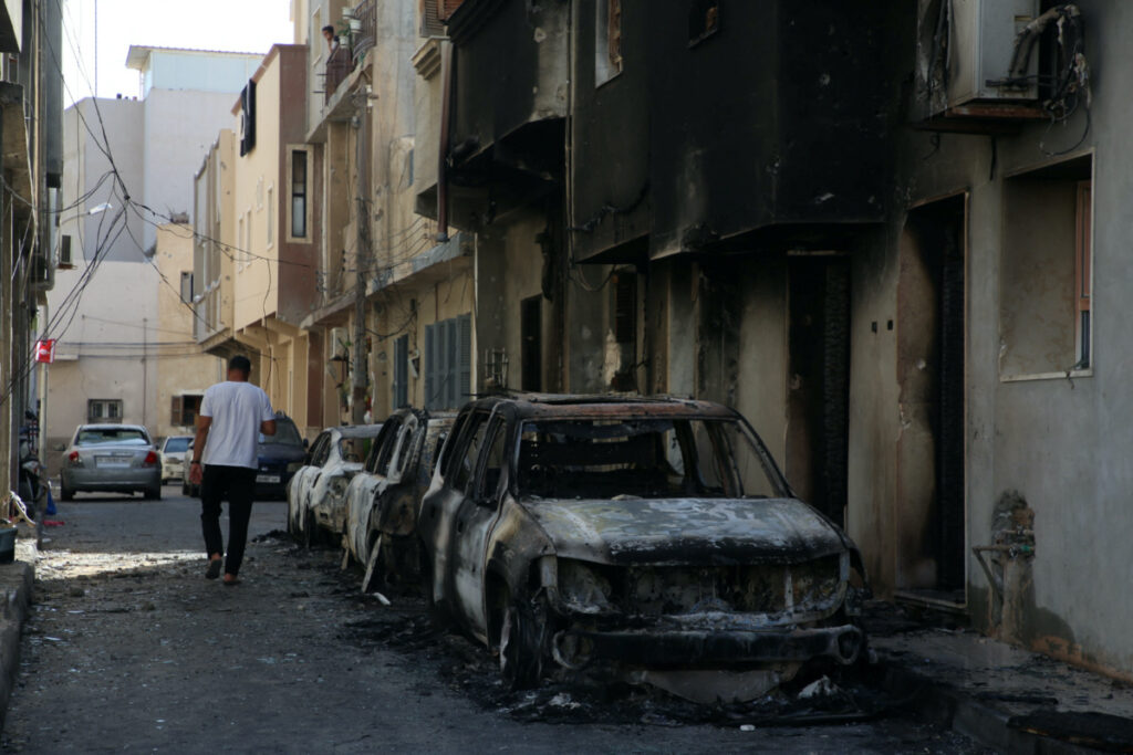 Libya Tripoli burnt vehicles2
