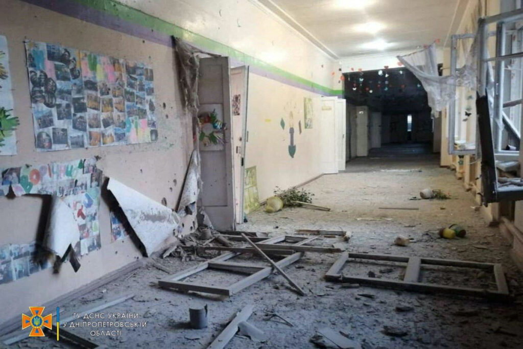 Ukraine Marhanets damaged building