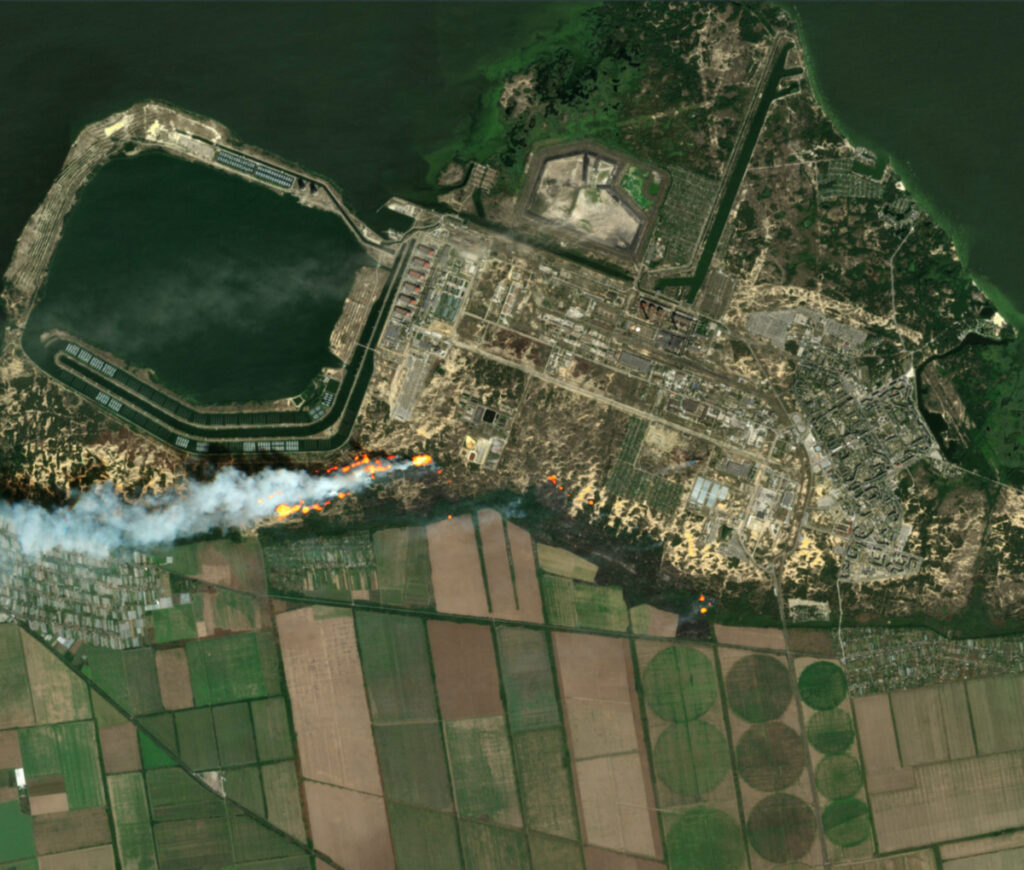 Ukraine Zaporizhzhia nuclear power plant aerial view