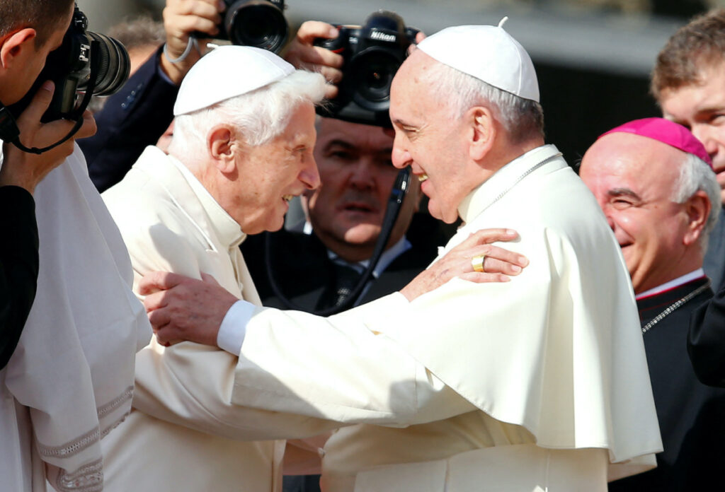 Vatican Emeritus Pope Benedict XVI and Pope Francis 2014
