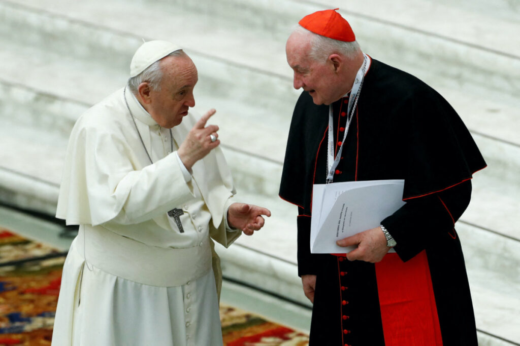 Vatican Pope Francis and Cardinal Marc Ouellet of Canada