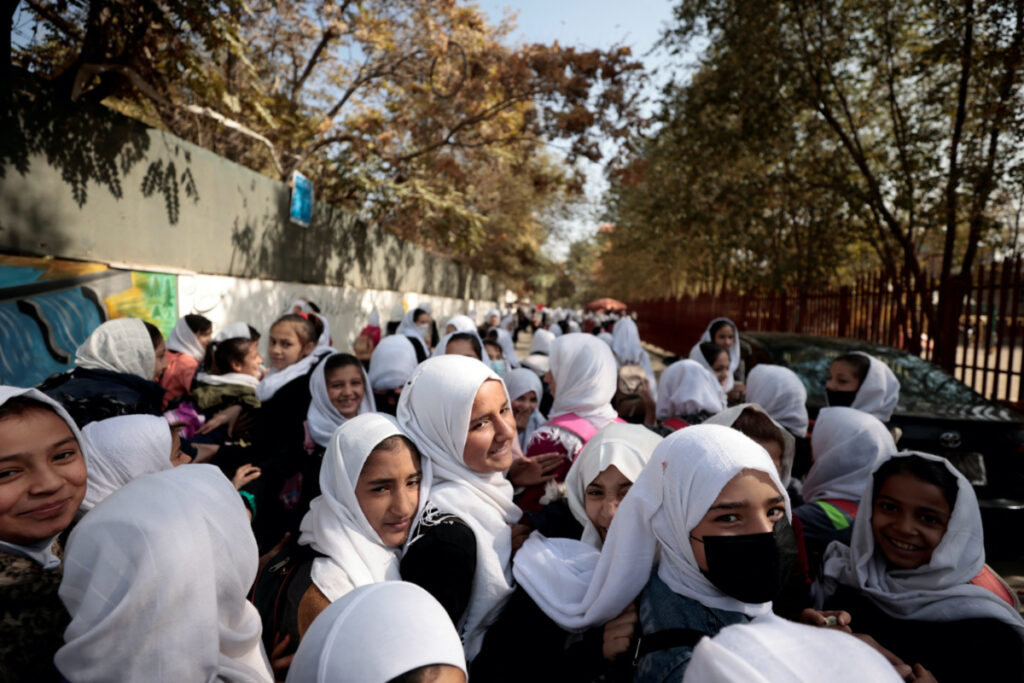 Afghanistan Kabul female primary school students 2021
