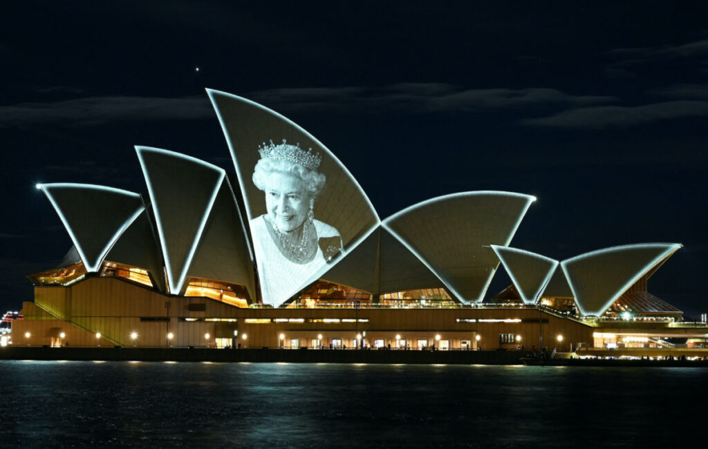 Australia Sydney Sydney Opera House Queen Elizabeth II projection