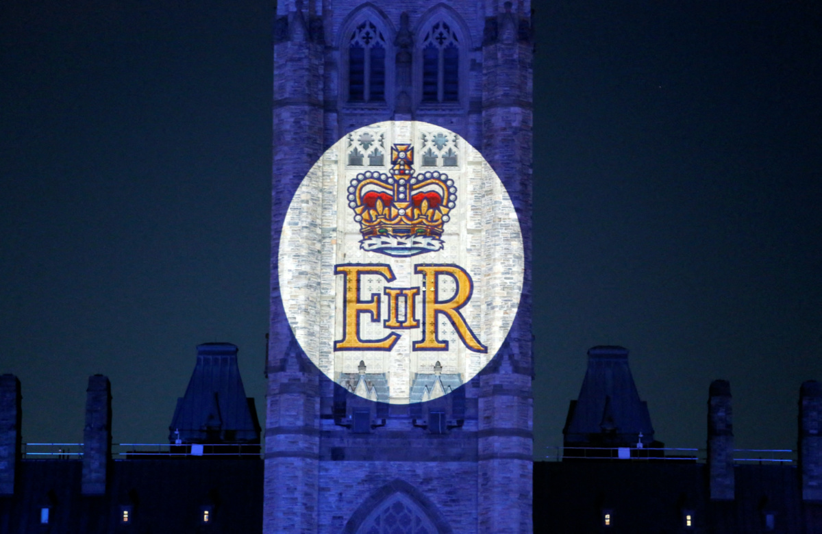 Canada Ottawa Peace Tower Queen Elizabeth II tribute