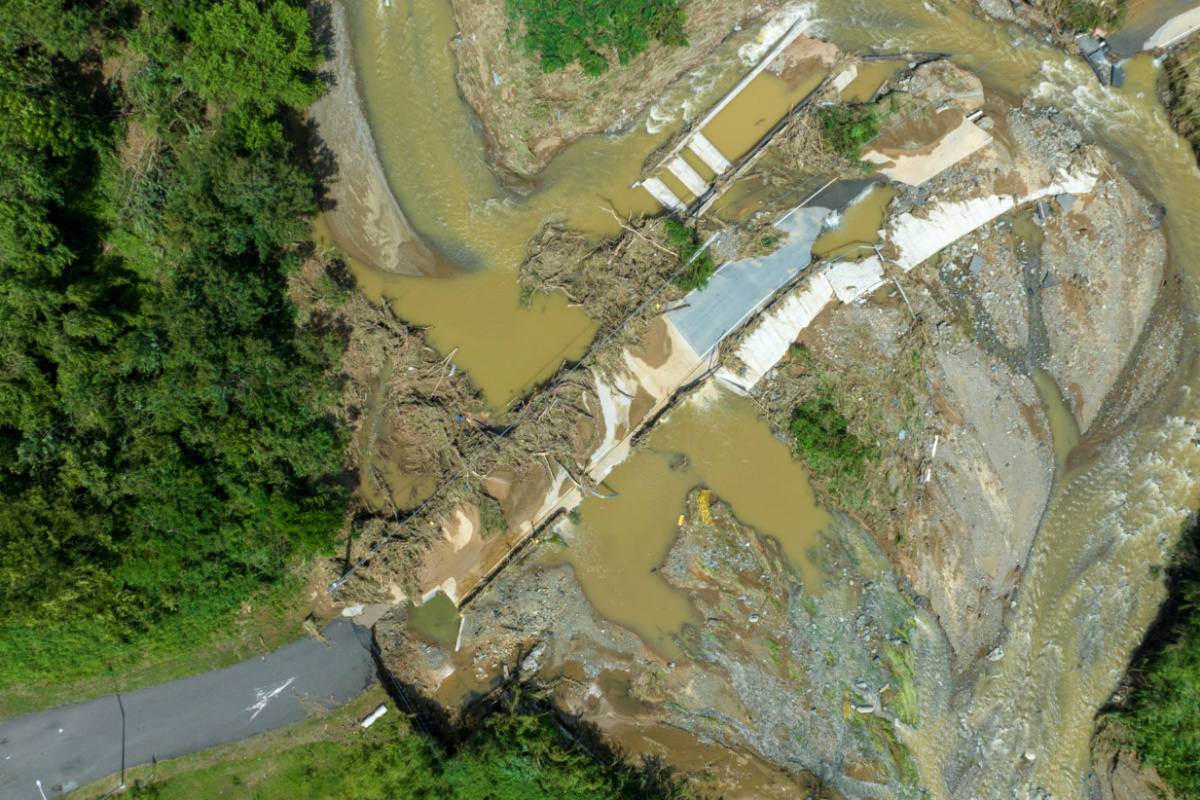 Puerto Rico Guayama destroyed bridge