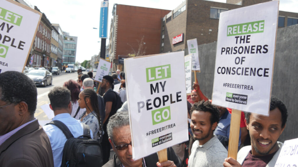 UK London Eritrean Embassy protest
