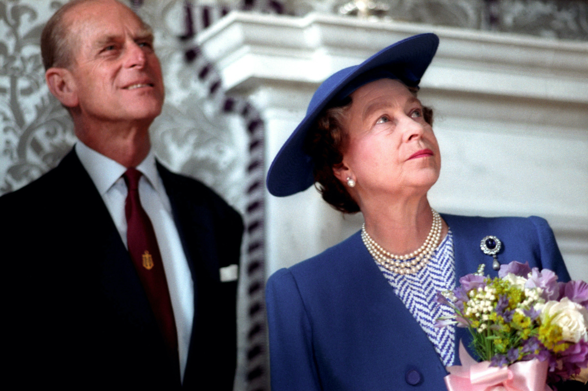 Uk London Prince Philip and Queen Elizabeth II 1990