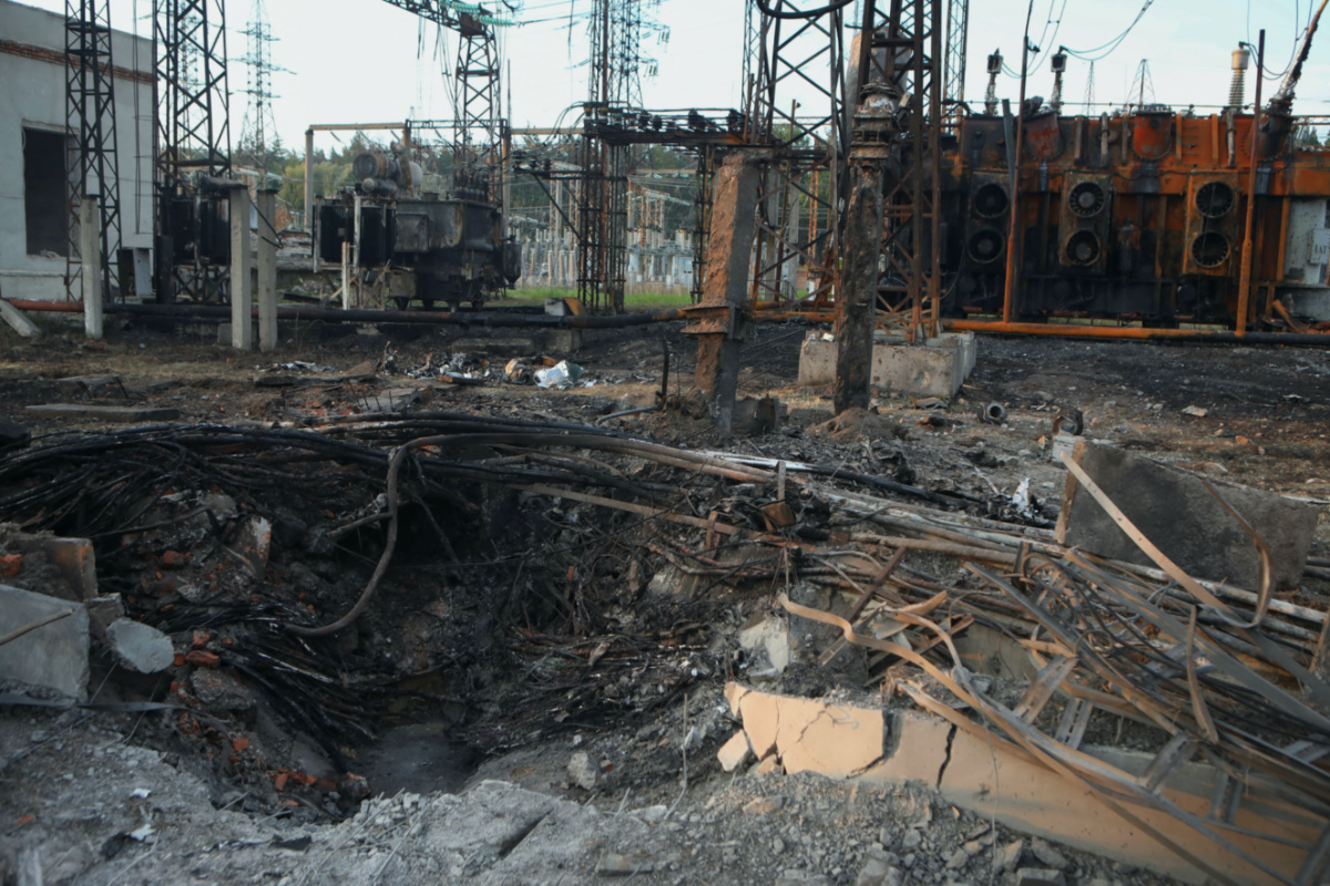 Ukraine Kharkiv damaged power station