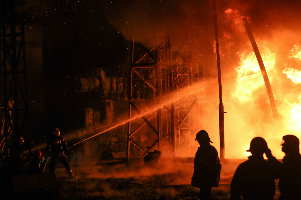 Ukraine Kharkiv power plant fire