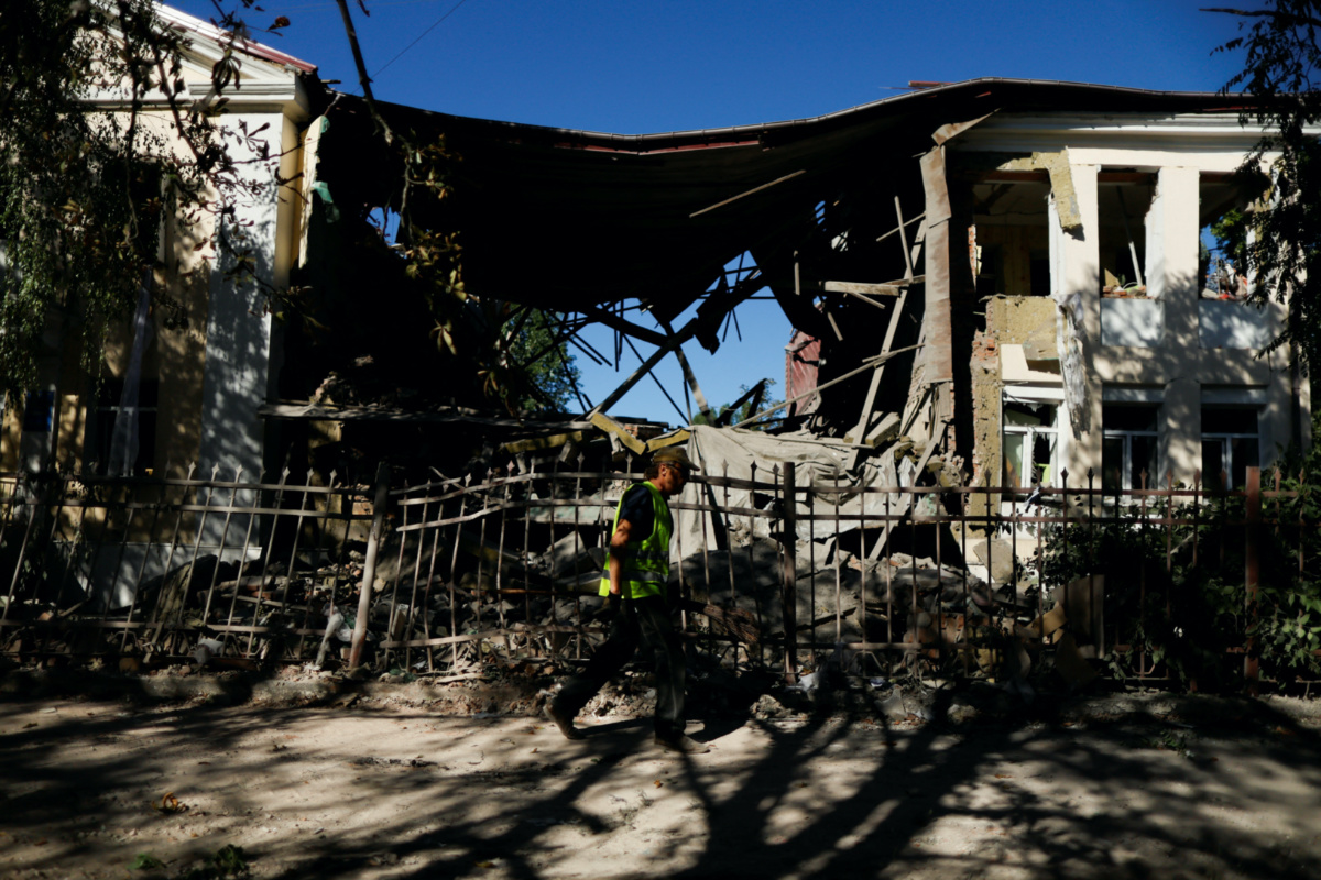 Ukraine Slovyansk destroyed kindergarten