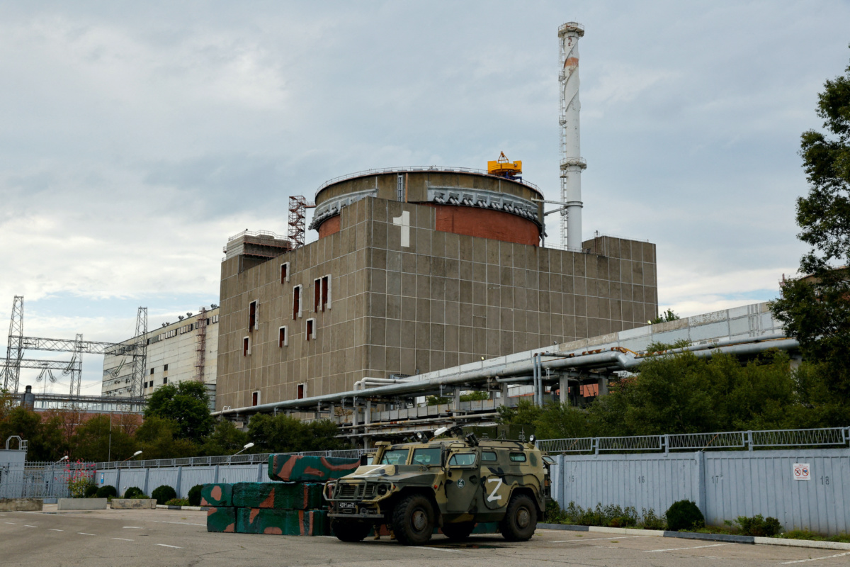 Ukraine Zaporizhzhia nuclear power plant Russian vehicle