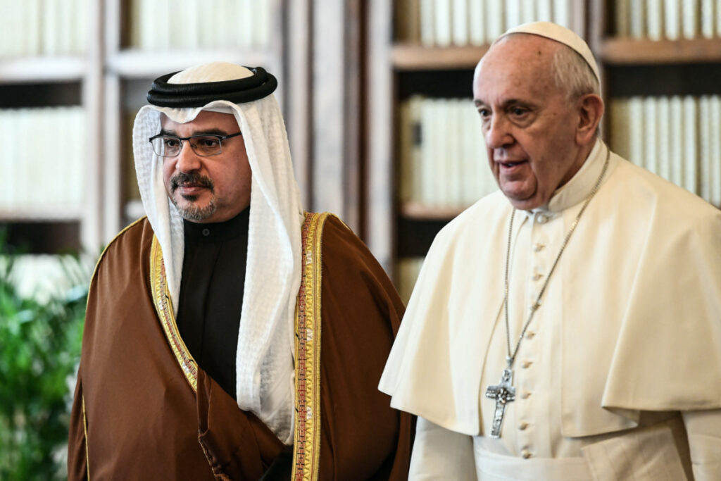 Vatican Pope Francis and Bahrains Crown Prince Salman bin Hamad bin Isa al Khalifa Feb 2020
