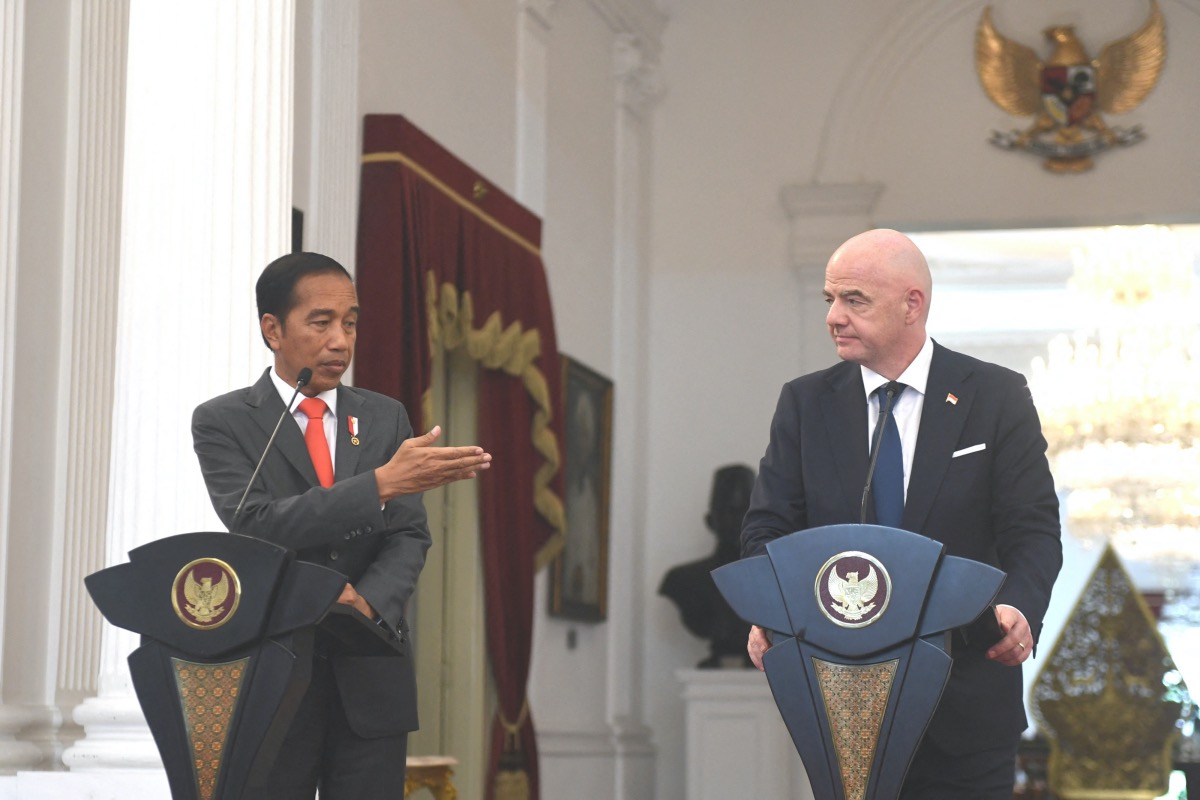 Indonesia Jakarta President Joko Widodo and FIFA President Gianni Infantino