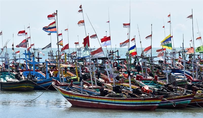 Indonesia Tanjung Bonang fishing boats