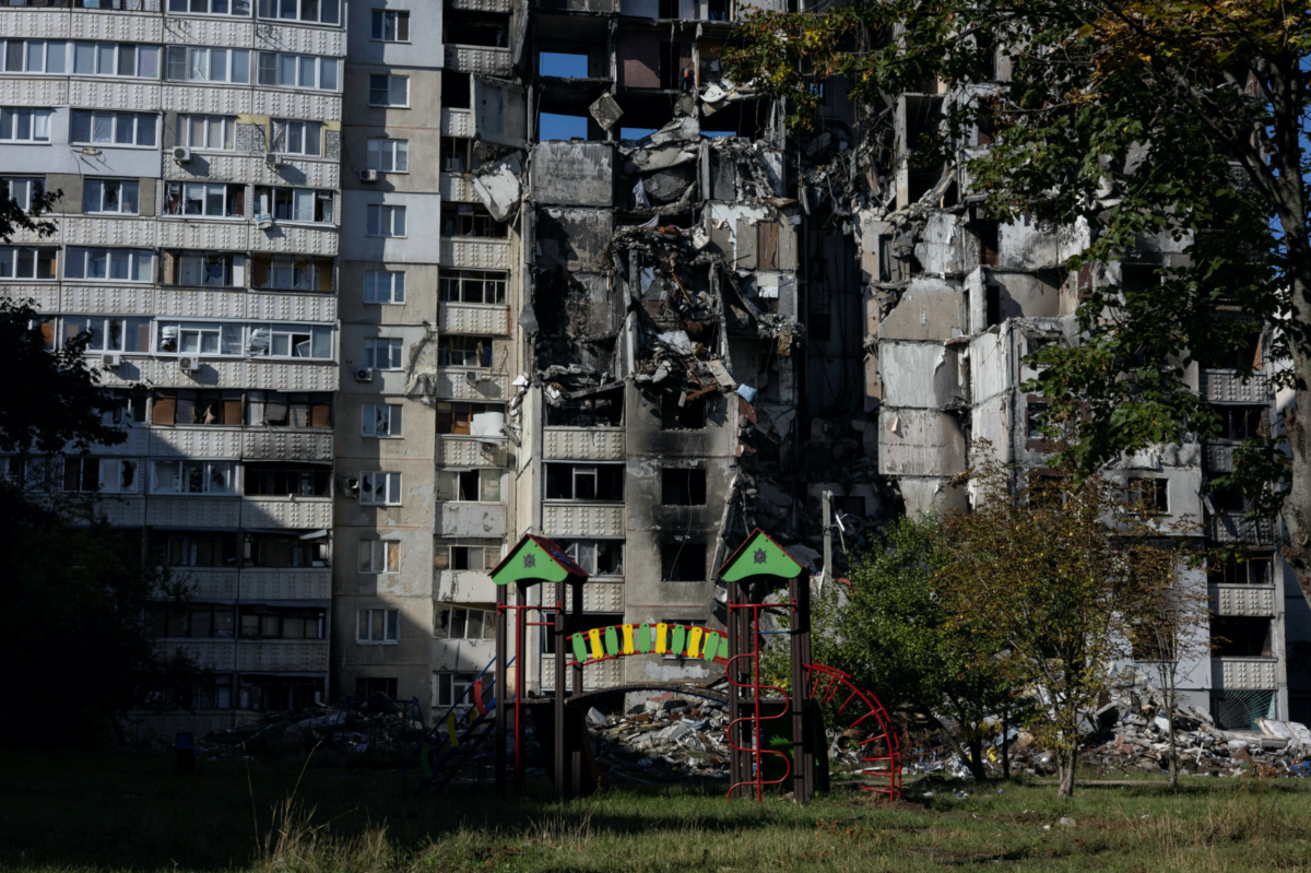 Ukraine Kharkiv Saltivka apartment block