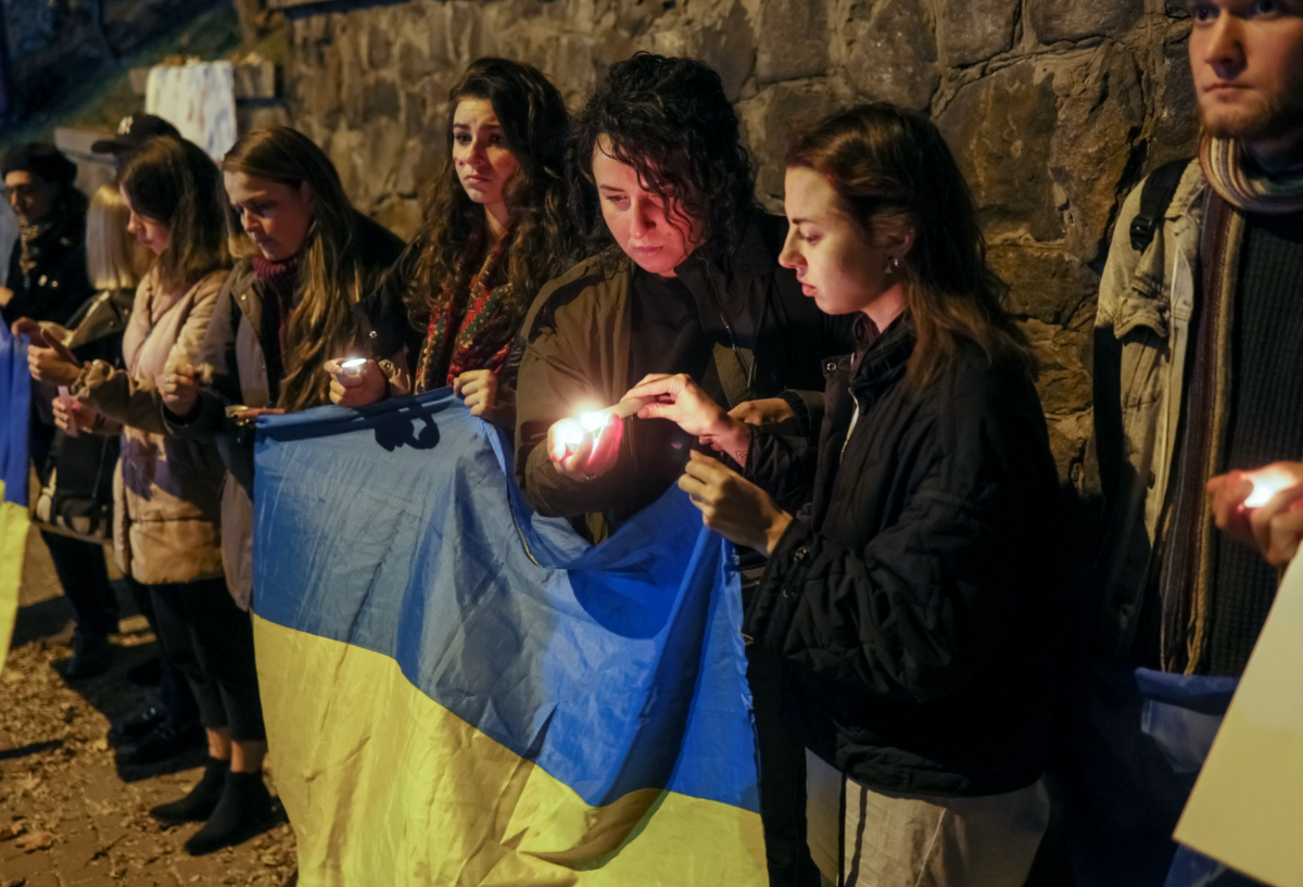 Ukraine Kyiv Iranian embassy protest