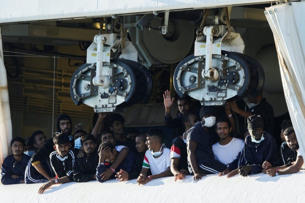 Mediterranean Sea rescued migrants