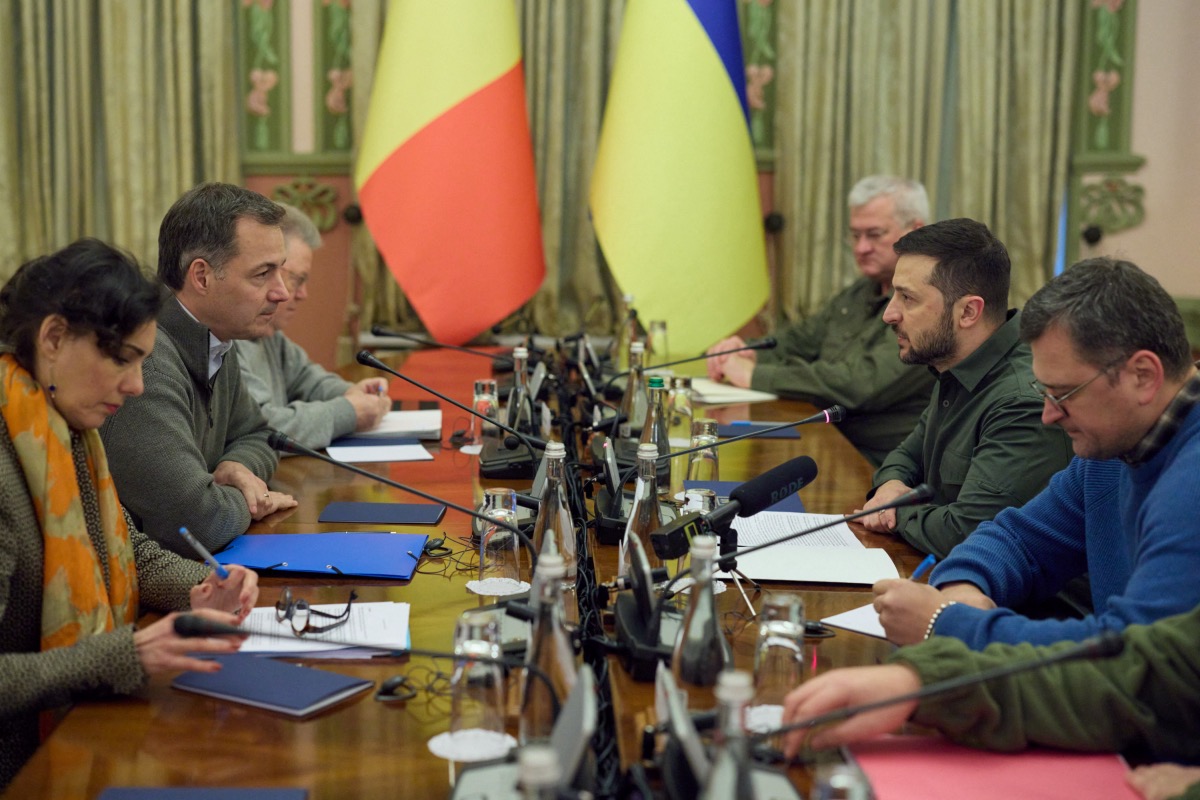 Ukraine Kyiv Belgium Prime Minister Alexander De Croo and Ukraine President Volodymyr Zelenskiy