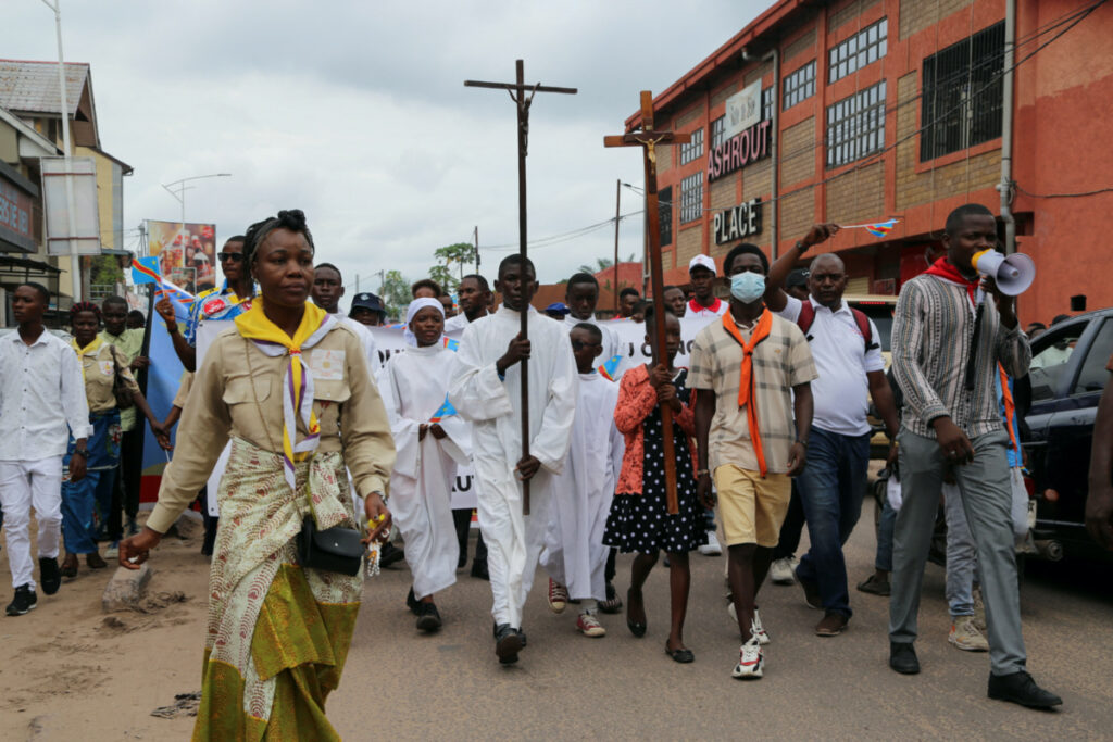 DRC Kinshasa Church march