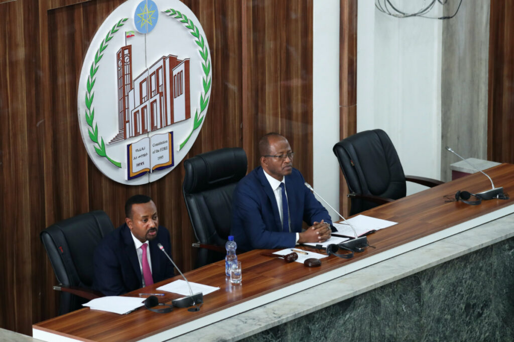 Ethiopia Prime Minister Abiy Ahmed and Speaker of the Parliament Tagesse Chafo 2019